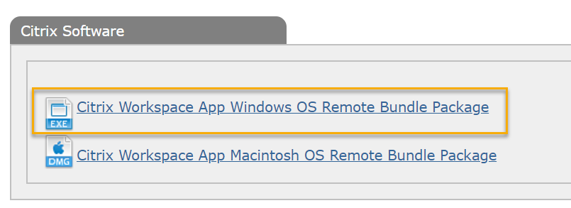 Software downloads with windows installer highlighted